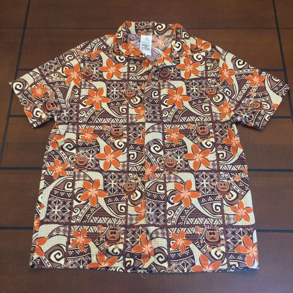 Disney Moana Kakamora tropical aloha camp shirt small